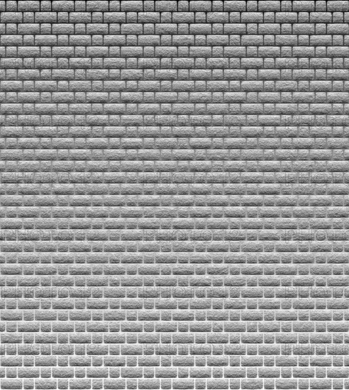A grayscale pattern of uniform bricks forming a seamless wall with a repeating textured design