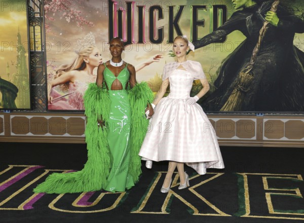 Cynthia Erivo and Ariana Grande at the Los Angeles premiere of 'Wicked' held at the Dorothy