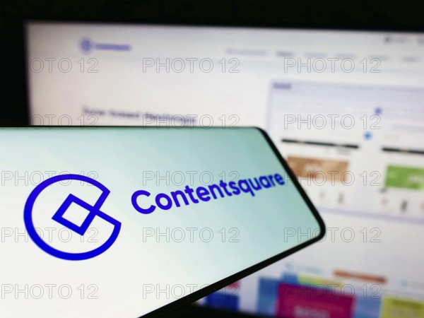 Stuttgart, Germany, 09-10-2022: Cellphone with logo of analytics platform company Contentsquare on
