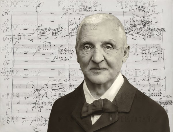 Portrait of Josef Anton Bruckner, 1824 – 1896, Austrian composer and organist, digital edited