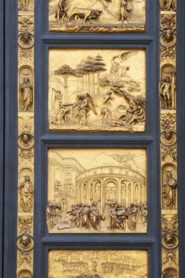 Scenes from the early Renaissance " Gates of Paradise" door of the Baptistry of Florence