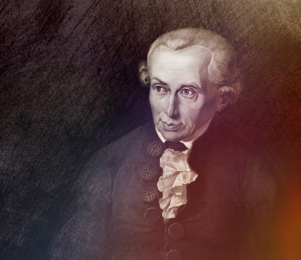 Immanuel Kant, 1724, 1804, German philosopher of the Enlightenment, digital edited according to