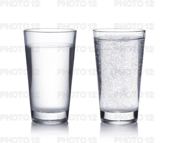 glass of water on a white background
