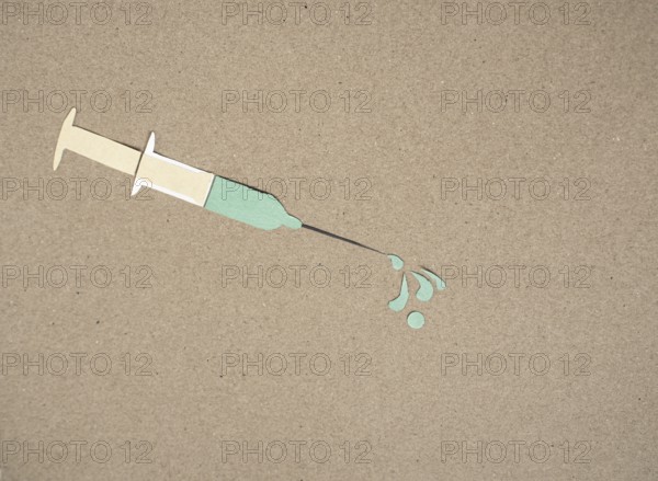 Medical syringe, theme vaccination Silhouette