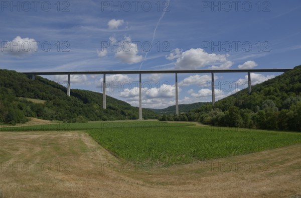 Kochertal bridge near Braunsbach-Geislingen, motorway bridge, Kochertal, Braunsbach, Hohenlohe,