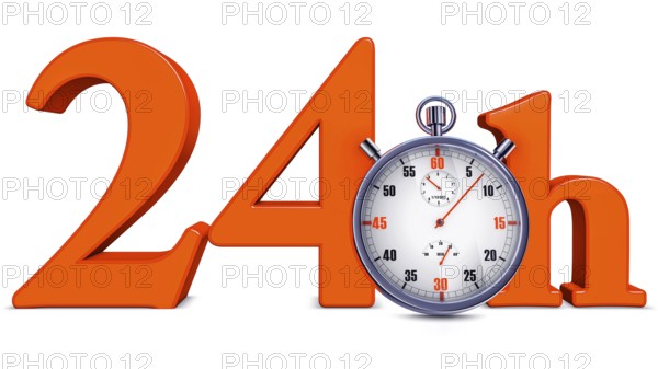 3D illustration of an 24 hours concept