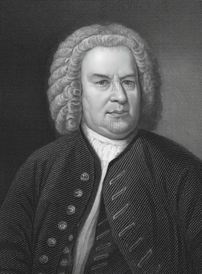 Johann Sebastian Bach, 1685, 1750, German composer, digital edited