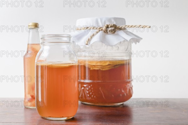 Kombucha tea popular fermented healthy drink natural high probiotics