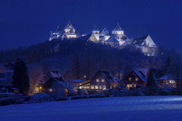 Augustusburg Hunting Lodge in the wintry Ore Mountains