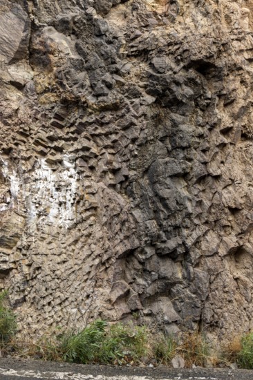 Geological outcrop, basalt flower, Mirador Degollada de la Cruz Grande, San Bartolomé de Tirajana,