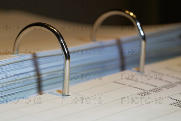 File folders on a desk in the B