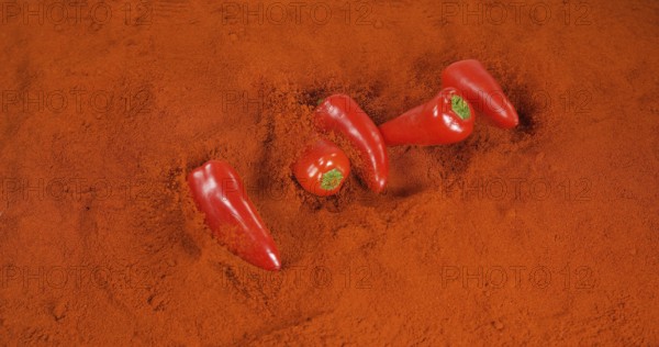 Paprika (capsicum) annuum, falling on Paprika Powder