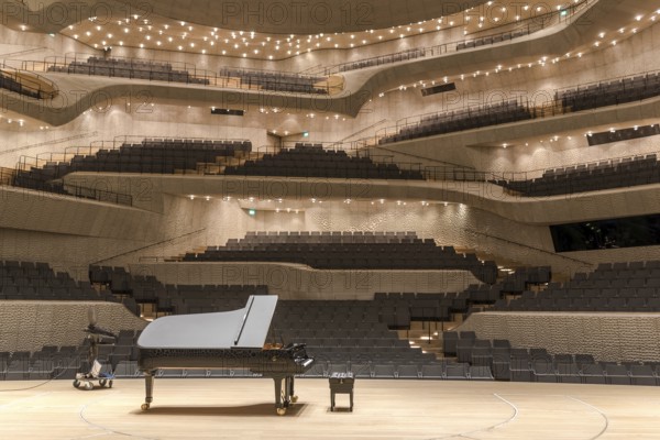 Auditorium and great concert hall of the Elbphilharmonie, the Elbe Philharmonic Hall in the harbor