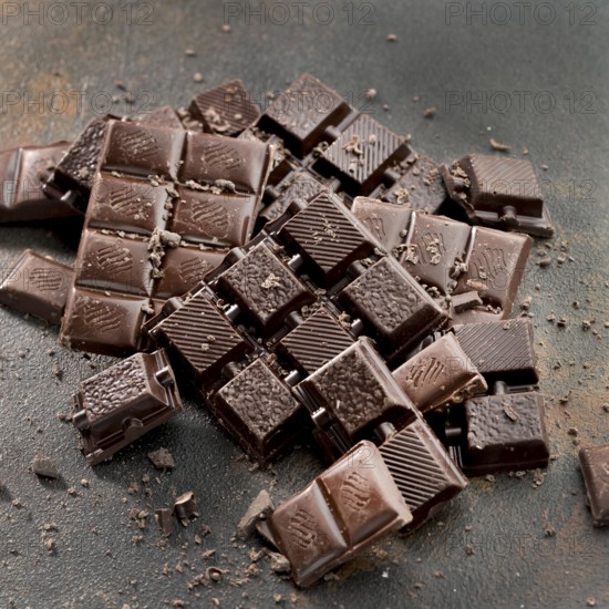 Close up view delicious chocolate tablets