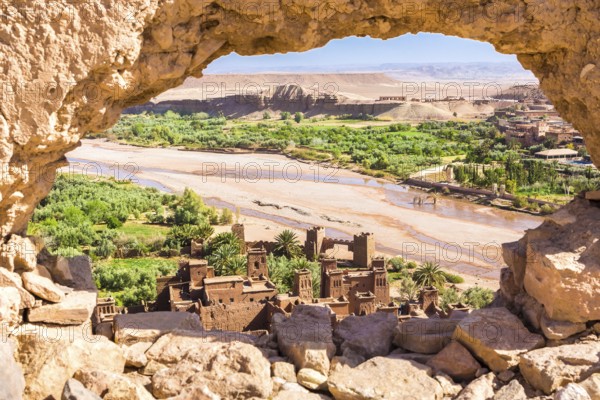 View of Ait Benhaddou Kasbah, Ait Ben Haddou, Ouarzazate, Morocco, Africa
