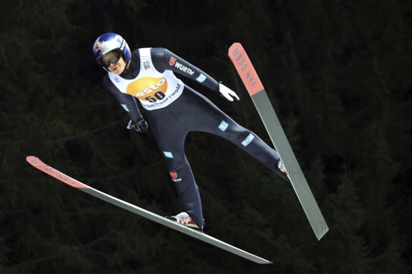 Andreas Wellinger (SC Ruhpolding) during training for the FIS Ski Jumping World Cup Neustadt