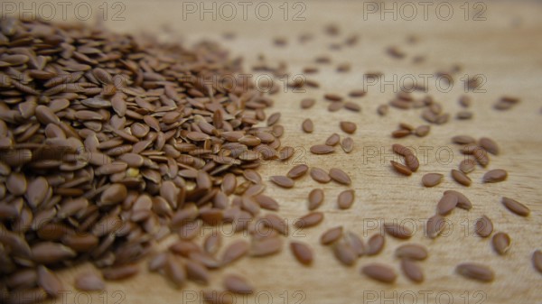 Close up of Flaxseeds (Linseeds) Spread Healthy Food Ingredient