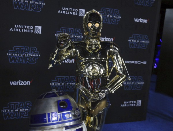C-3PO and RD-D2 at the World premiere of Disney's 'Star Wars: The Rise Of Skywalker' held at the