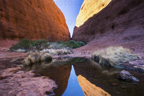 Walpa Gorge at The Olgas on a clear winter#39, s day in the Northern Terrotory in Australia2