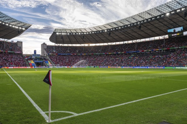 BERLIN, GERMANY - JULY 6, 2024: Euro 2024 quarterfinal match Nederlands vs Turkey. Aerial view at