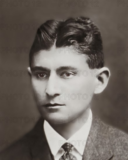Portrait of Franz Kafka, 1883 – 1924, German-speaking Bohemian novelist, digitally edited according