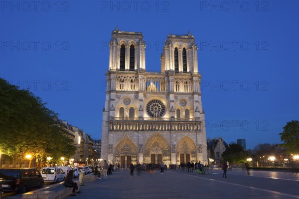 Nightfall in Notre Dame, Paris, Ile-de-france, France, Europe
