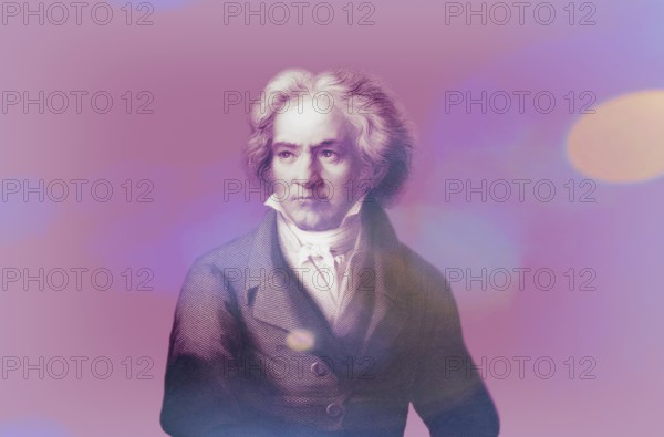 Ludwig van Beethoven, 1770 -1827, German composer, digitally altered
