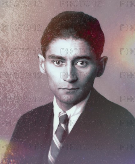Portrait of Franz Kafka, 1883 – 1924, German-speaking Bohemian novelist, digitally edited according