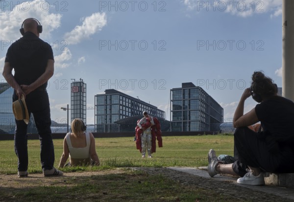 Germany, Berlin, 08.06.2024, Spreebogenpark, art action (acoustic action), Europe