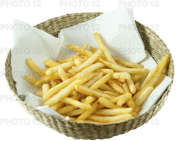 Bowl of homemade potato chips, isolated from the white or transparent bottom