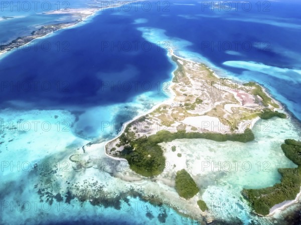 Los Roques, Venezuela. Aerial of island and beach
