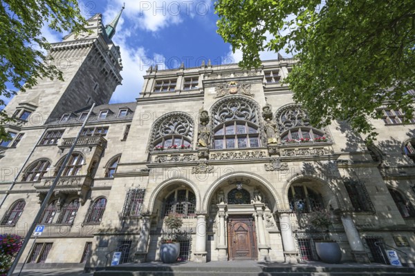 City hall of Duisburg, the ornate building in historicism architecture is a popular landmark and