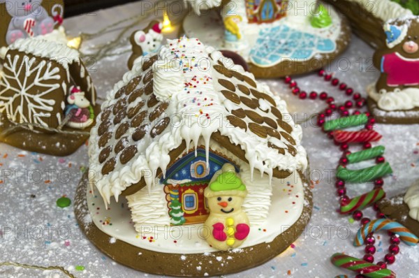 Gingerbread house in a New Year's style