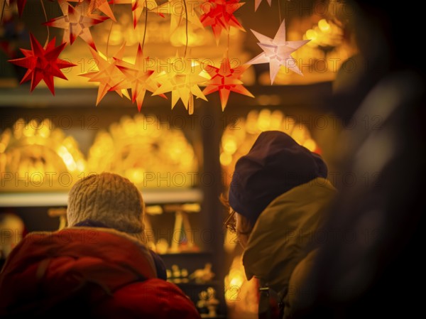 Christmas market on the main street in Dresden Neustadt, Dresden, Saxony, Germany, Europe