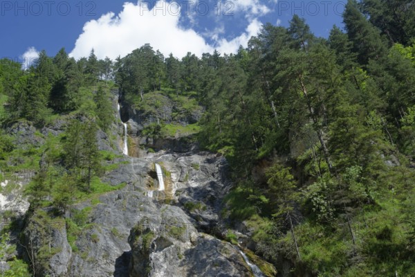 Sulzer waterfall in the Almbachklamm gorge, Berchtesgaden, Berchtesgadener Land, Upper Bavaria,
