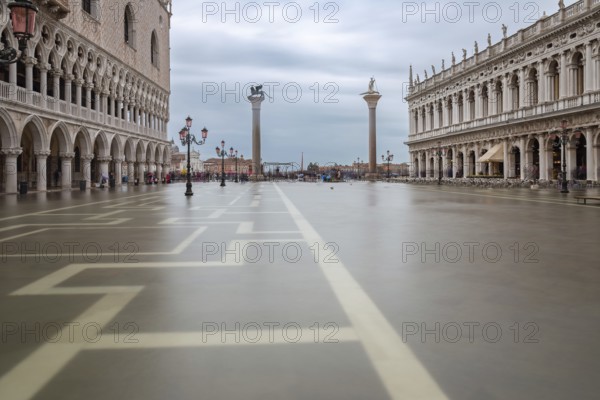 Flood, Acqua Alta, on St Mark's Square in Venice on 11 November 2019