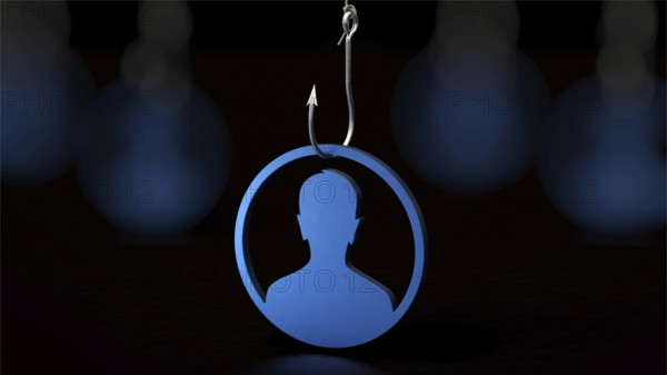 Symbolic image on the subject of data theft, customer account hacking, phishing, etc