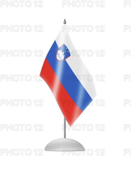 The Slovenia flag. Table Flag. Isolated on white