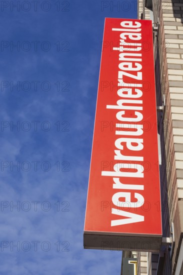 Consumer advice centre sign, Hamburg, Germany, Europe