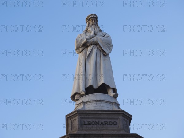 Leonardo da Vinci monument in Milan, Italy, Europe