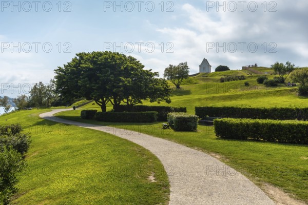 Path in the natural park of Saint Jean de Luz called Parc de Sainte Barbe, Col de la Grun in the