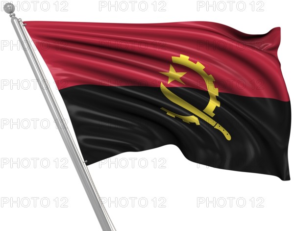 Flag of Angola, This is a computer generated and 3d rendered picture