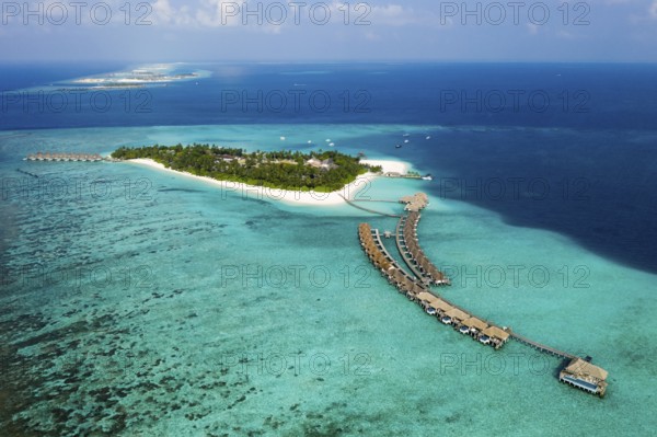 Tourist island Velassaru, South Male Atoll, Indian Ocean, Maldives, Asia