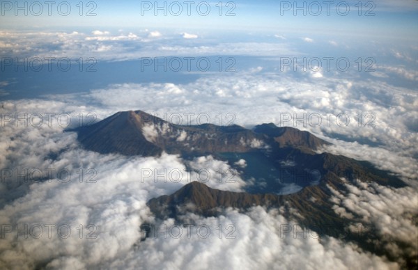 Rinjani volcano, aerial view, Indonesia, Lombok, Sunda Islands, Asia