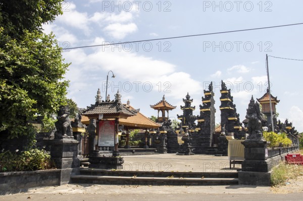 Hindu temple in the morning, beautiful sunrise at a religious place on the island of Bali,