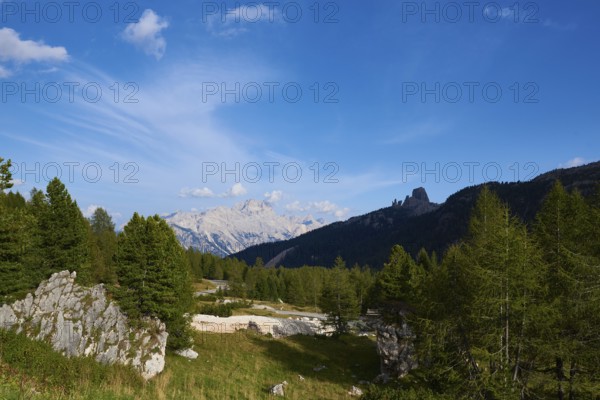 On the Passo di Falzarego between Cortina d'Ampezzo and Malga Castello. Falzarego Pass between