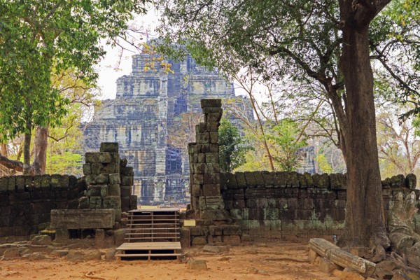The seven-tiered pyramid in Koh Ker in Cambodia
