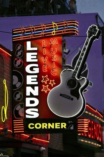 Legends Corner neon sign on Broadway, Nashville, Tennessee, United States of America