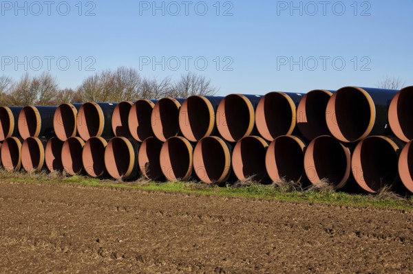 Construction site of the European natural gas pipeline EUGAL near Wrangelsburg Germany on 16.02