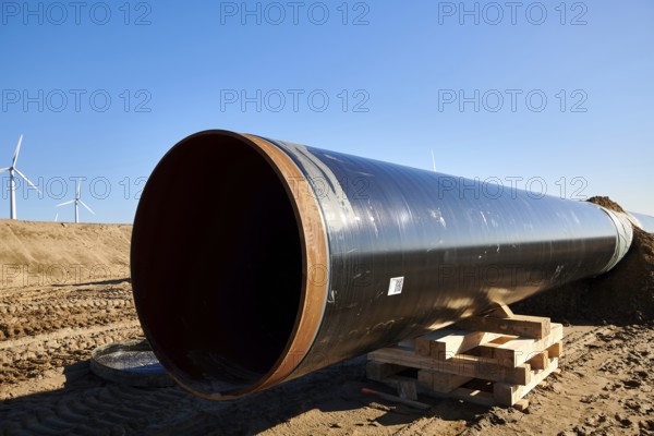 Construction site of the European natural gas pipeline EUGAL near Wrangelsburg Germany on 16.02